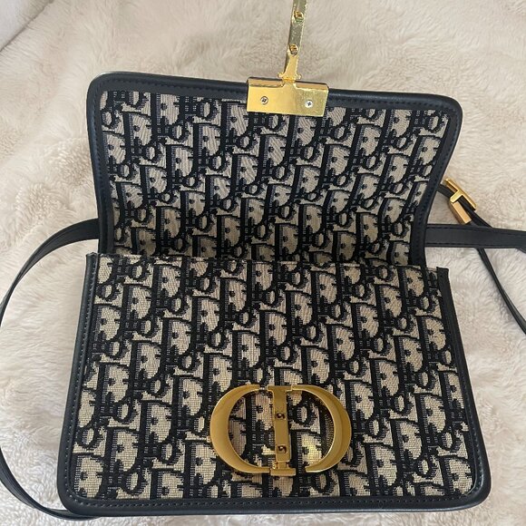 Christian Dior Montaigne 30 Oblique Jacquard Canvas Blue - Picture 9 of 14